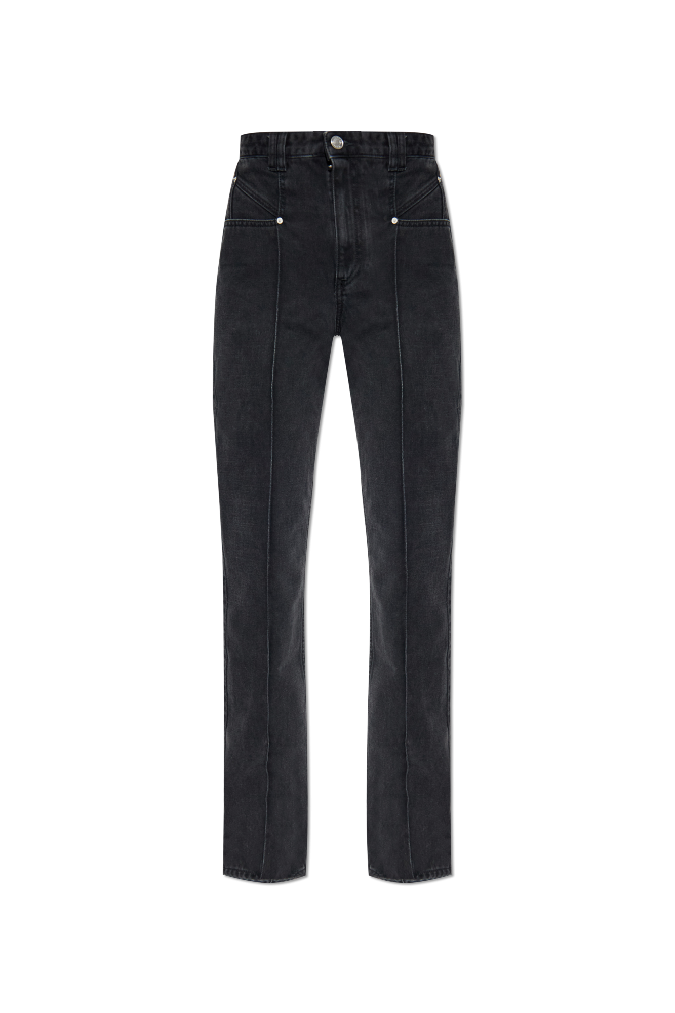 ボトムスその他 ISABEL MARANT Faded-effect black jeans jean_belvira_-_faded_black-